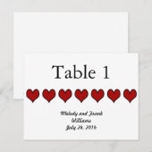Carte de numéro de table mariage | Script noir (Devant / Derrière)