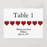 Carte de numéro de table mariage | Script noir
