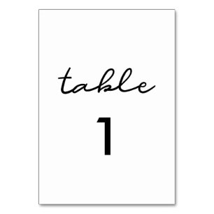 Carte de numéro de table mariage simple