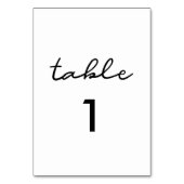 Carte de numéro de table mariage simple (Dos)