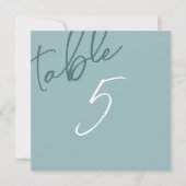 Carte de numéro de table Mariage Winter Green (Devant)