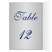 Carte de numéro de table Marine et Silver (Intérieur (Gauche))