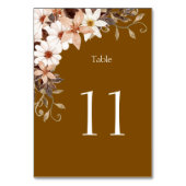 Carte de numéro de table marron élégante (Dos)