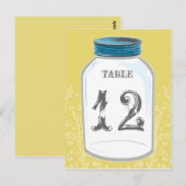 Carte de numéro de table Mason Jar vintage (Devant / Derrière)