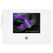 Carte de numéro de table Masquerade violet (Dos Horizontal)