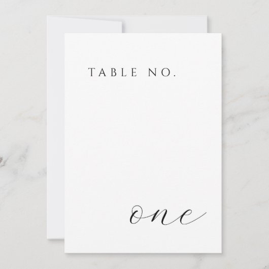 Carte de numéro de table minimale moderne (Devant)