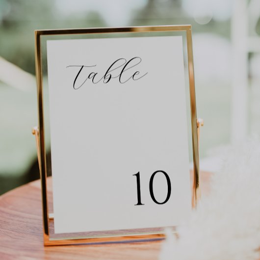 Carte de numéro de table minimaliste moderne