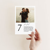 Carte de numéro de table moderne avec photo et fai