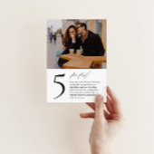 Carte de numéro de table moderne avec photo et fai