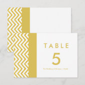 Carte de numéro de table moderne Chevron blanc et (Devant / Derrière)