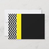 Carte de numéro de table moderne Chevron noir et j (Dos)
