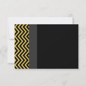 Carte de numéro de table moderne Chevron noir et o (Dos)