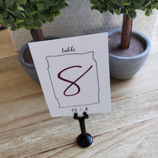 Carte de numéro de table moderne | MARIAGE