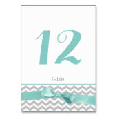 Carte de numéro de table moderne Zigzag et Aqua Bo (Dos)