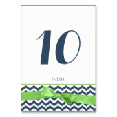 Carte de numéro de table moderne Zigzag et Lime Bo (Par défaut)