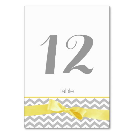 Carte de numéro de table moderne Zigzag et Yellow (Par défaut)