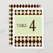 Carte de numéro de table Neutral Green Yellow Jacq (Devant / Derrière)