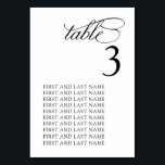 Carte de numéro de table noire et blanche chic<br><div class="desc">Carte de numéro de table noire et blanche chic</div>
