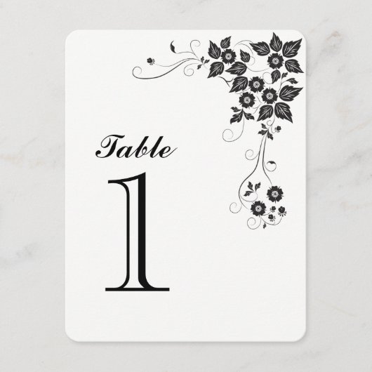 Carte de numéro de table numéro 1 (Devant)