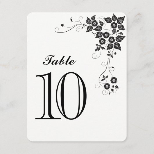 Carte de numéro de table Numéro-10 (Devant)