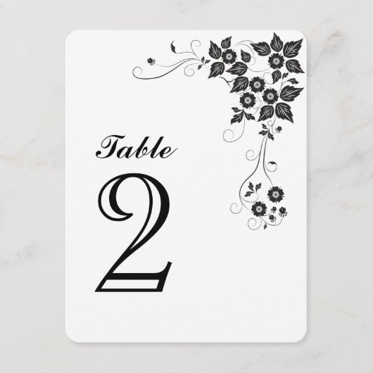 Carte de numéro de table Numéro-2 (Devant)