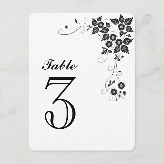 Carte de numéro de table numéro-3 (Devant)