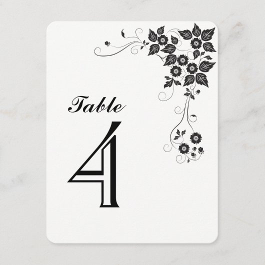 Carte de numéro de table numéro-4 (Devant)