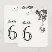 Carte de numéro de table Numéro-6 (Devant / Derrière)