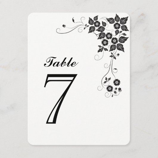 Carte de numéro de table numéro-7 (Devant)