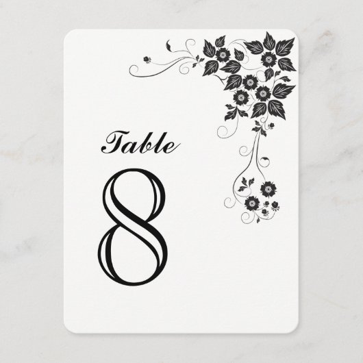 Carte de numéro de table numéro-8 (Devant)