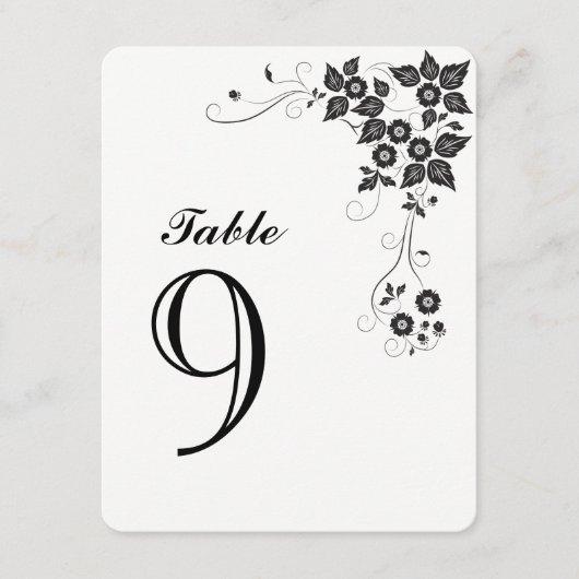 Carte de numéro de table Numéro-9 (Devant)