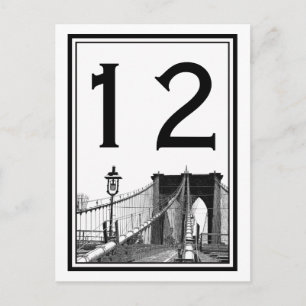 Carte de numéro de table NYC Skyline Brooklyn Brid