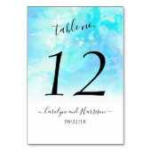 Carte de numéro de table Ombre Watercolor Mariage  (Dos)