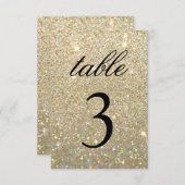 Carte de numéro de table - Or Glit Fab (Devant / Derrière)