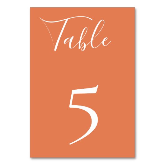 Carte de numéro de table orange poussiéreuse (Par défaut)