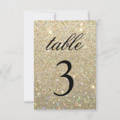 Carte de numéro de table - Paillettes dorées Fab (Dos)