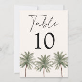 Carte de numéro de table Palmier Minimal Ivory (Devant)