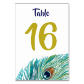 Carte de numéro de table Peacock (Dos)