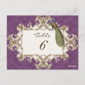 Carte de numéro de table, Peacock & Etchs vintage (Dos)