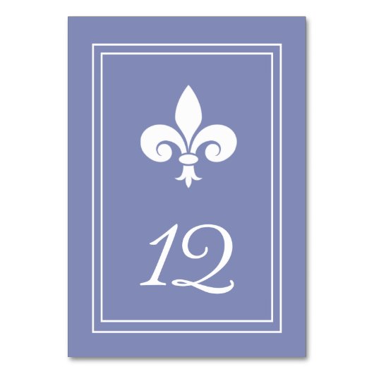 Carte de numéro de table Periwinkle Fleur de Lis (Par défaut)