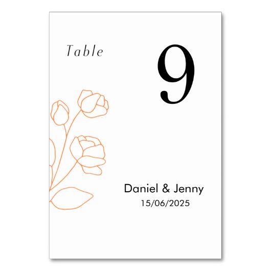 Carte de numéro de table personnalisée (Par défaut)