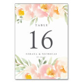 Carte de numéro de table personnalisée Airy Floral (Dos)
