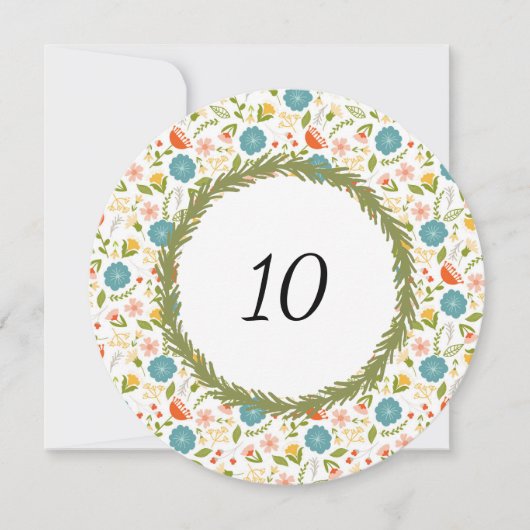 Carte de numéro de table personnalisée pour grande (Devant)