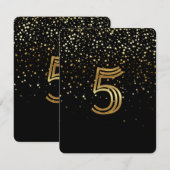 Carte de numéro de table Petite Étoiles - 5 Nuit é (Devant / Derrière)