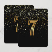 Carte de numéro de table Petite Étoiles-7 Nuit éto (Devant / Derrière)