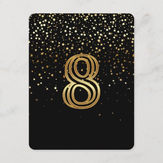 Carte de numéro de table Petite Étoiles-8 Nuit éto (Devant)
