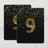 Carte de numéro de table Petites Étoiles - 9 Nuit (Devant / Derrière)
