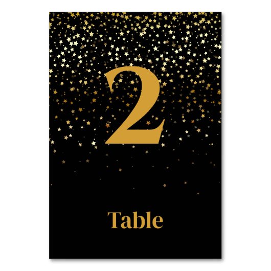 Carte de Numéro de Table Petites Étoiles - Nuit Ét (Par défaut)