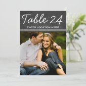 Carte de numéro de table photo de mariage à tablea (Debout devant)