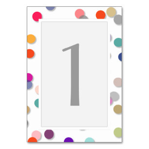 Carte de numéro de table Polka Dot Confetti person